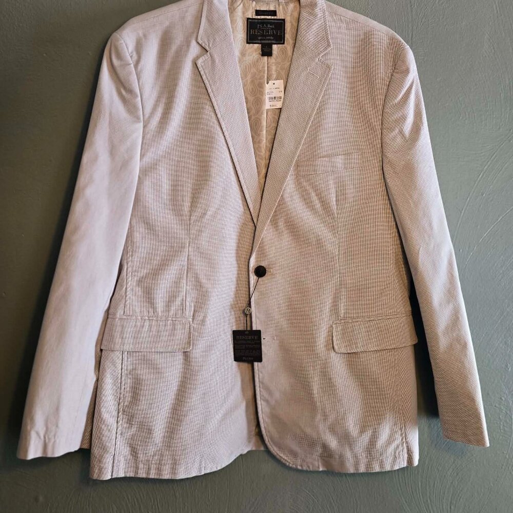 Jos. A. Bank 1905 Men’s Cream Blazer Tailored Fit Large | NWT $249 Retail